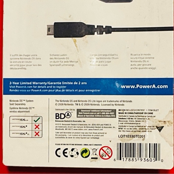 🔥4/$15 NIP | Nintendo DS Lite Car Adapter | Power A | 2009 - Picture 4 of 6